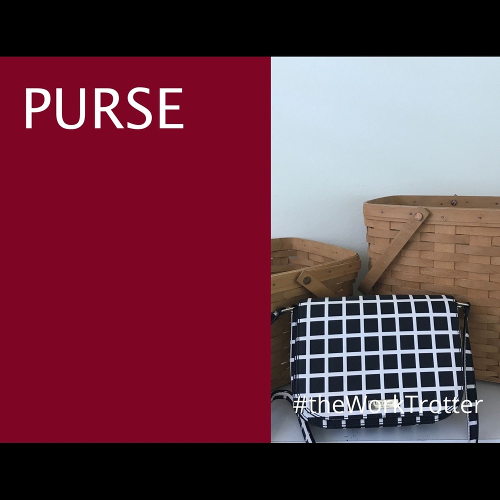 KATE SPADE Small Black Check Purse